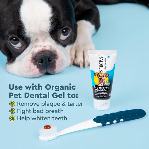 Pack 2 RADIUS Pet Toothbrush, Lush and Plus Soft Bristles, Designed to Clean Teeth and Help Prevent Tartar and Remove