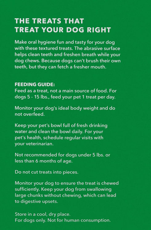 Wag Dental Dog Treats, Amazon Brand, Tiny, Unflavored, 2.25 pounds, 130 Count, Pack of 1 for Clean Teeth & Fresh Breath