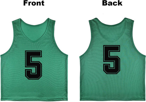 12 Pack Scrimmage Numbered Vests for Sports Training - Ideal for Basketball, Soccer, and More