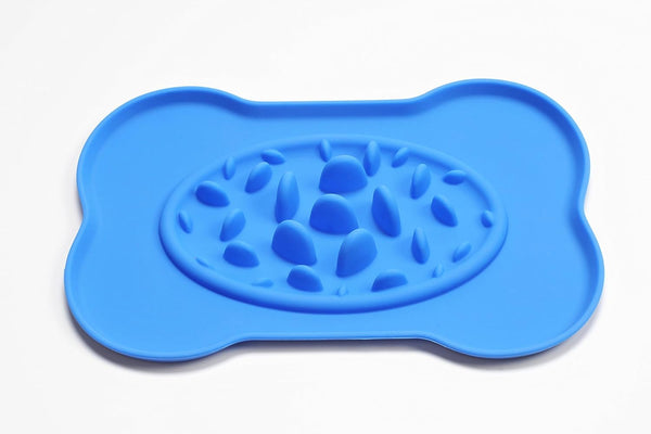 Sailing Silicone Dog Pet Fun Slow Feed Bowl, Anti Choke Food Water Bowl, BPA Free (Blue)