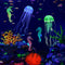 Lpraer 6 Pieces Glow Floating Jellyfish, Seahorse, Anemones Aquarium Decorations for Fish Tank