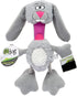 goDog Multi Tugs Rabbit Dog Toy, Plush & Rope with Chew Guard Technology - Small, Gray