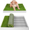 Dog Grass Pad with Tray, Indoor Portable Fake Grass Pee Pad System, Dog Litter Box for Puppy Pee Training