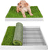 Dog Grass Pad with Tray, Indoor Portable Fake Grass Pee Pad System, Dog Litter Box for Puppy Pee Training