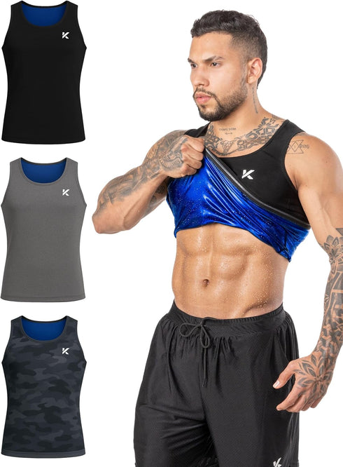 Kewlioo Men's Heat Trapping Pullover Sweat Enhancing Vest - Sauna Suit Shirt