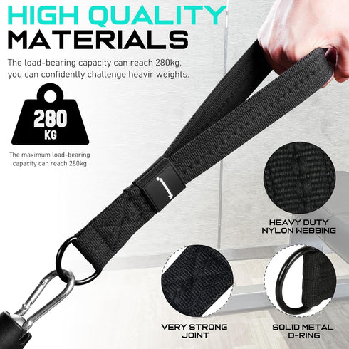 Tricep Rope Cable Attachment Handles for Gym, 13inch Exercise Handles, Tricep Pull Down Attachments Rope for Pilates, Yoga, Strength Trainer, Physical Therapy, Stretch, Recovery by RENRANRING