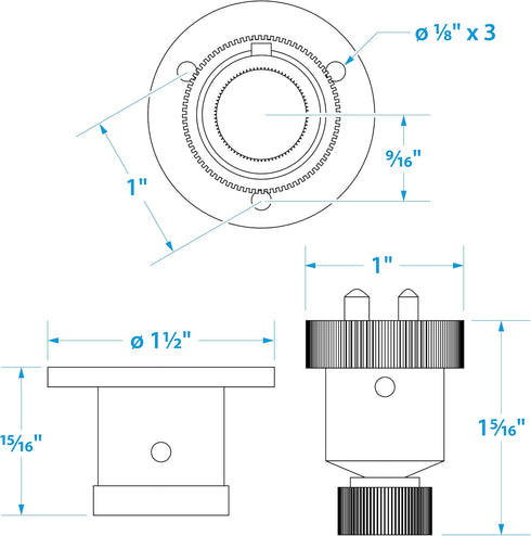 Seachoice 10161 Deck Connector – Watertight Fitting – 1-1/2 Inch Flange Diameter, 3 Amps at 12V