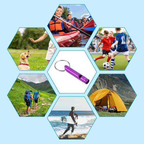 PATIKIL Emergency Whistles - Safety Whistle with Keychain, Loud Sound Aluminum Outdoor Survival Whistle for Camping