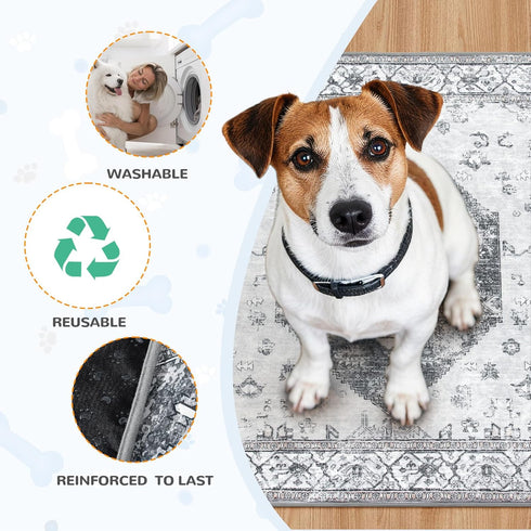 (72"x72") Lahome Extra-Large Washable Dog Pee Pads - Super Absorbent & Waterproof - Leakproof Reusable Mat