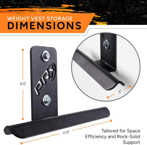 PRx Performance Wall-Mounted Heavy Duty Storage Hanger for Weight Vests, Tactical Gear, Backpacks, Body Armor Plate