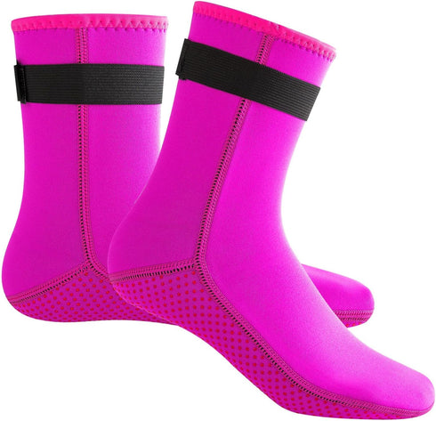 Neoprene Water Socks for Men Women Kids, 3mm Anti-Slip Beach Socks for Kayaking, Snorkeling, Diving