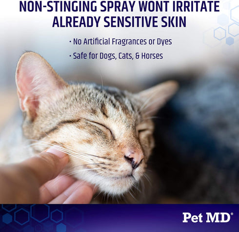 Pet MD Hydrocortisone Spray for Dogs, Cats, Horses - 4 oz Itch Relief Spray & Hot Spot Treatment for Irritated Dry