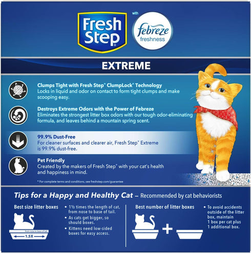 Fresh Step Clumping Cat Litter, Extreme, 14 lb, Long Lasting Odor Control with Activated Charcoal