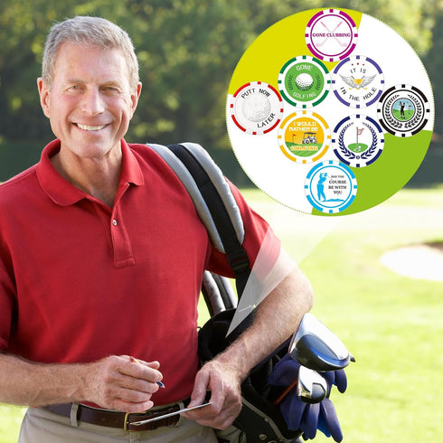 Sosation 24 Pcs Golf Ball Marker - Funny Poker Chip Collection, 1.57 Inches Set for Men & Women Accessories