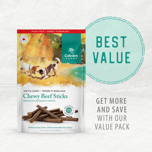 Pack Sticks,680G/24OZ Caledon Farms Value Chewy Beef