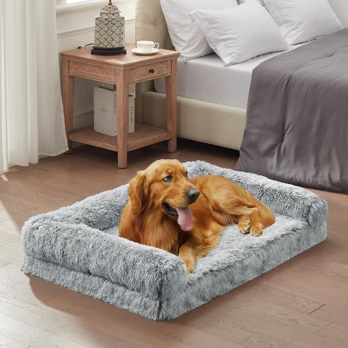 Orthopedic Dog Bed for Medium Breeds, High Density Egg Crate Foam Sofa Bed with Waterproof Removable Washable Cover