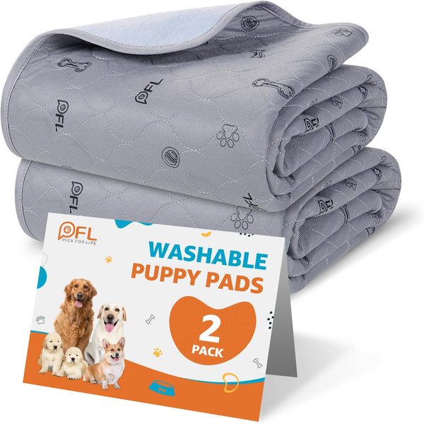 Washable Pee Pads for Dogs, 2Pack Puppy Pads Washable,Absorbent Reusable Whelping Pads