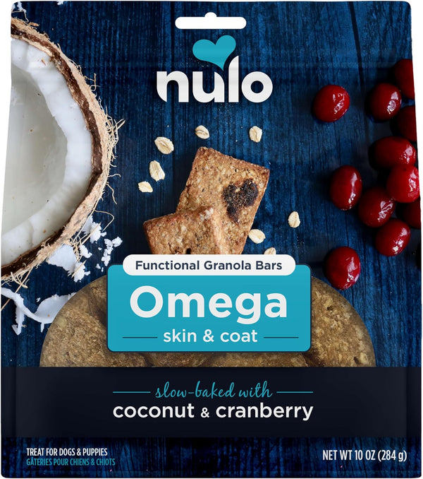 Nulo Functional Granola Bars, Healthy Dog Treats, Oven Baked, Made with Prebiotics
