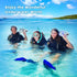 Snorkel Set for Adults, Anti-Leak and Anti-Fog Tempered Glass Lens Swim Mask with Dry Top Snorkel Kit