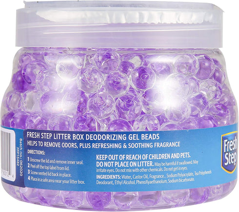 Fresh Step Litter Box Deodorizing Gel Beads, Lavender Scent Air Freshener for Pet Smells