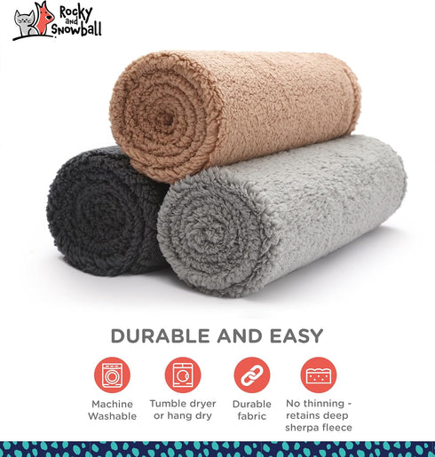 Waterproof Dog Blankets for Large Dogs, Washable Sherpa Dog Blanket for Bed, Pet Covers for Couches, 60x80