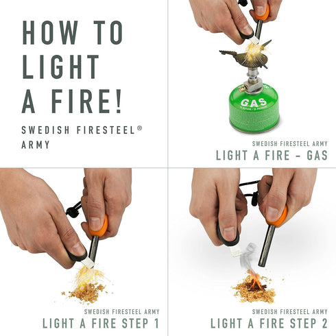 Light My Fire Flint Fire Starter Ferro Rod Survival Tool, 12,000 Strikes, Magnesium Fire Starter Kit