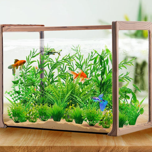 25pcs Green Aquarium Decorations, Fish Tank Plants, Plastic Decor, Fish Tank Accessories, Aquarium Decor