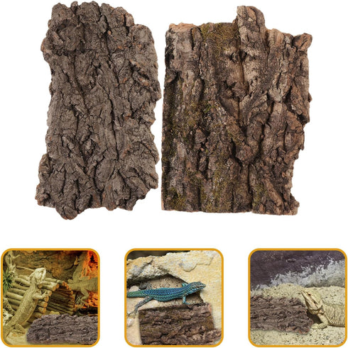 Mipcase Reptile Bark Hideout Decor - Cork Bark Climbing Mat for Terrarium and Reptiles