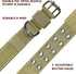 Heavy Duty Dog Collar for Large Dogs, Tactical Adjustable Nylon Collar with Metal Buckle & D Ring, Khaki/L