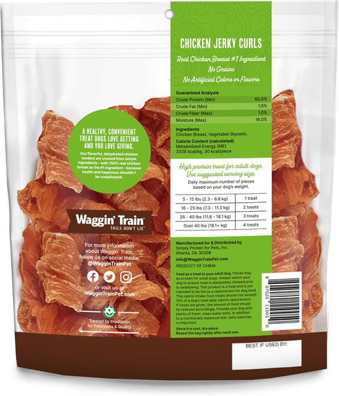 Waggin' Train Chicken Jerky Curls Limited Ingredient, High Protein, Grain Free Dog Jerky Treat - 16 oz. Pouch