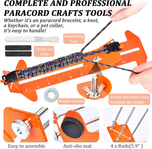 4MM, 3MM, 2MM 10FT 10FT-35 WEREWOLVES Paracord Bracelet Jig Kit - Parachute Combo Kit, Rope Complete Accessories