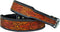 Adjustable Padded Soft Leather Dog Collar, Western Style Heavy Duty Hand Tooled for Puppies and Big Dogs 10AB108-M