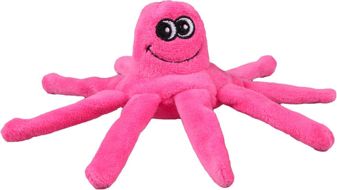 Snuggle Puppy Tender-Tuffs Small Dog Toy, Pink Plush Octopus for Small Breeds with Squeaker