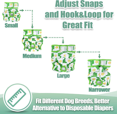 wegreeco Luxury Washable Reusable Dog Diapers, Stylish Pattern, Female Dog Diapers, 3 Pack, Fancy, Small