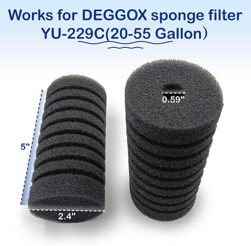 (4-Pack) 229C (20-55 Aquarium Sponge Filter Replacement Sponges for Gallon)
