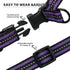 Mile High Life Night Reflective Double Adjustable Band Nylon Dog Combo Collar Leash and Harness Set, Purple, Large