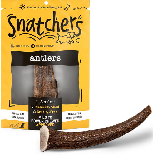 Elk Antlers for Dogs - Long Lasting Chews for Aggressive Chewers, Naturally Shed Deer Antlers Processed in the USA,
