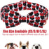 Valentine's Day Adjustable Dog Collar for Small Dogs with Bow Tie, Red&Black Love Heart Collar for Medium Large Dogs,