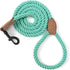 Mile High Life Dog Leash, Braided Cotton Rope with Leather Tailor Tip, 6 Feet Heavy Duty Metal Clasp Wedding Leash