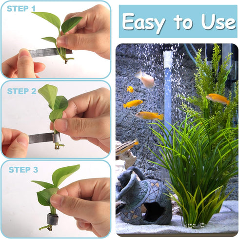 15pcs Aquarium Plant Weights, Bendable Metal Anchors for Aquatic Plants, Prevent Floating in Ponds