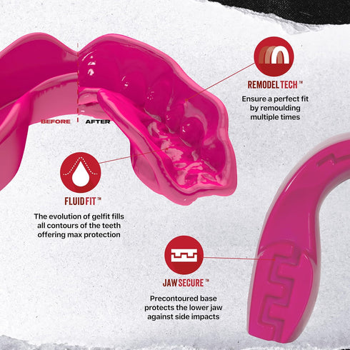 SAFEJAWZ Sports Mouthguard Slim Fit - Adult and Junior Mouth Guard with Case for Boxing, Basketball, Lacrosse,
