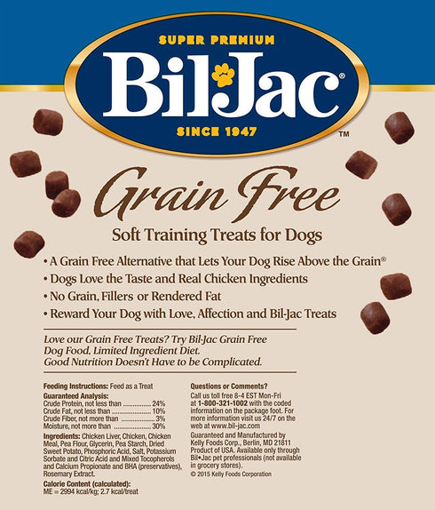 Bil-Jac Grain Free Soft Chicken Training Dog Treat, 4 Pack, 10 oz Each