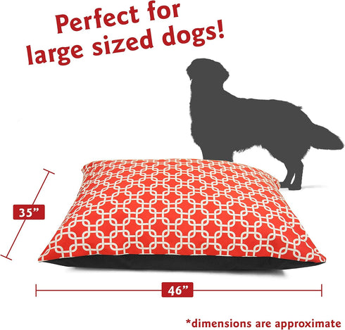 Majestic Pet 46 x 35 Inch Rectangle Large Dog Bed, Washable Non-Slip Comfy Pet Bed, Super Value Pillow Dog Bed