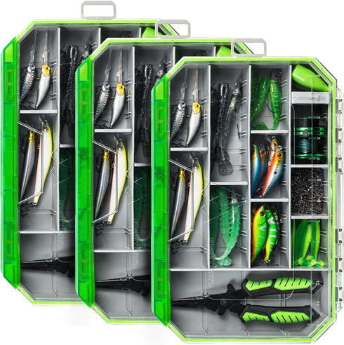Ghosthor Fishing Tackle Box, Waterproof 3600 and 3700 Tackle Trays, Organizer with Removable Dividers