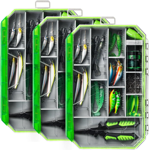 Ghosthor Fishing Tackle Box, Waterproof 3600 and 3700 Tackle Trays, Organizer with Removable Dividers