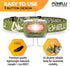 Foxelli LED Headlamp Flashlight for Adults & Kids, Running, Camping, Hiking with White & Red Light, Waterproof