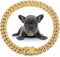 LEIFIDE Dog Chain Collar, Diamond Link Dog Necklace 12 mm Wide for Small Medium Large Dogs Cats (Gold, AB Color, 20