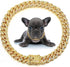 LEIFIDE Dog Chain Collar, Diamond Link Dog Necklace 12 mm Wide for Small Medium Large Dogs Cats (Gold, AB Color, 20
