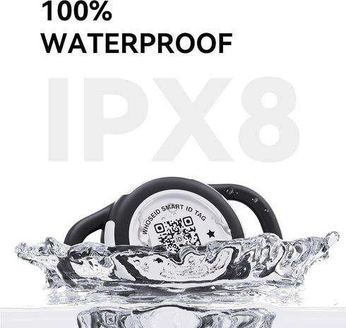 Waterproof Full Body Protection Anti-Lost Air Tag Case, QR Code Airtag Holder for Dog, Cats, Collar, Backpack (White,
