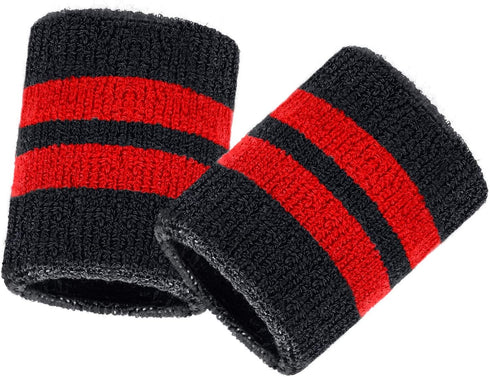 WILLBOND 6 Pieces Wrist Striped Sweatbands, Sports Wristbands for Football, Basketball, Running Athletic Sports